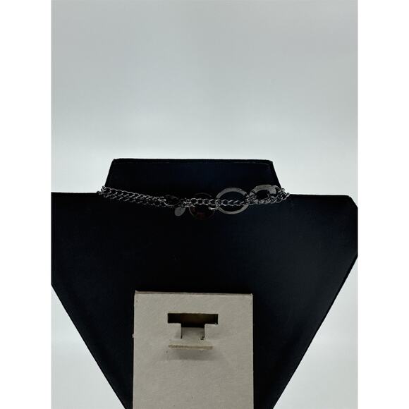 Jewels by Park Lane Dark Gray Circles Circular Discs Extra Long Metal Necklace - Picture 4 of 5